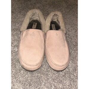 OLUKAI Women's Ku'una Shearling Slippers Pale Pink Size US9 EU39 Fuzzy Slip On